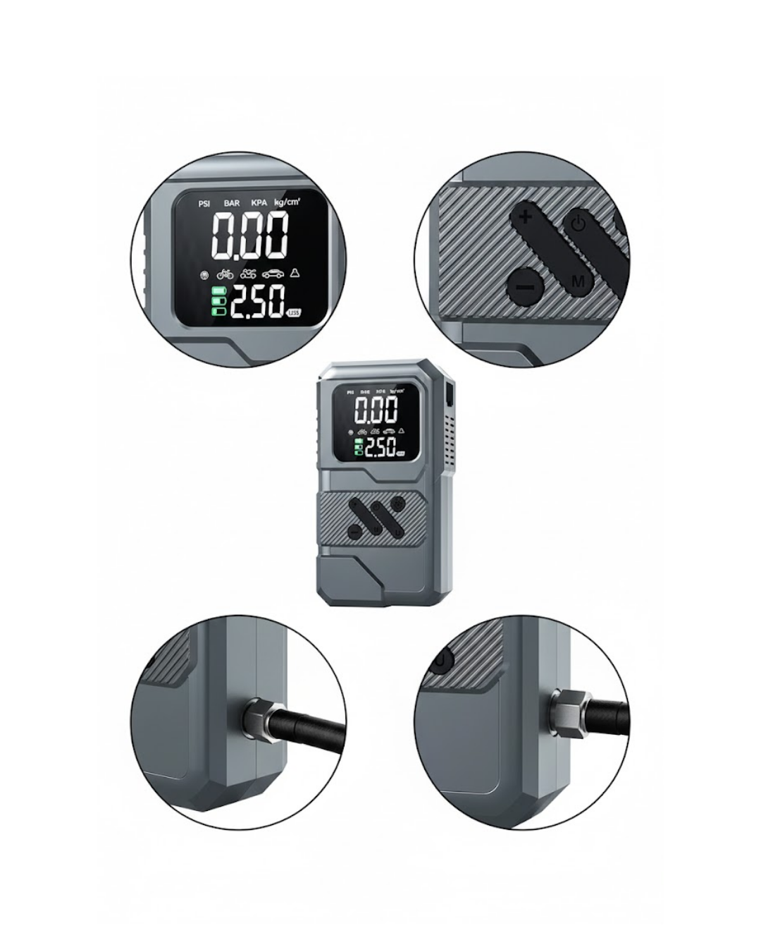 Çok Fonksiyonlu Akü Takviye ve Taşınabilir Hava Kompresörü