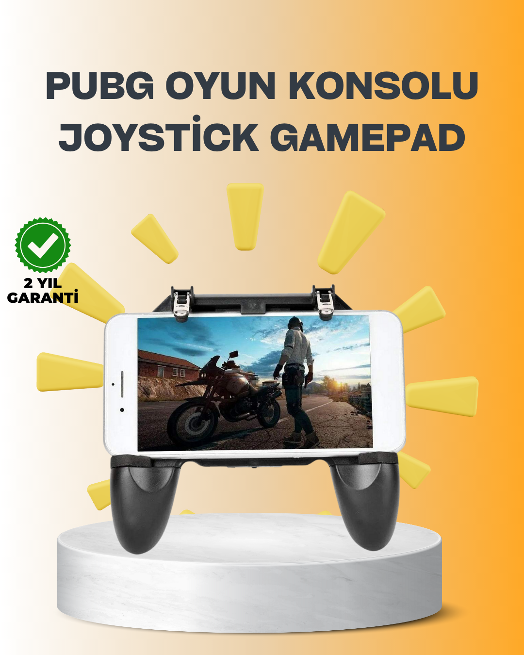 Joystick ve Parmak Tetikleyicili Mobil Oyun Gamepad Tut...