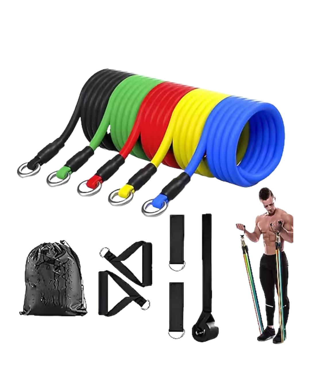 Full Body Antrenman İçin Kapı Arkası Spor Bandı ve Aksesuar Seti