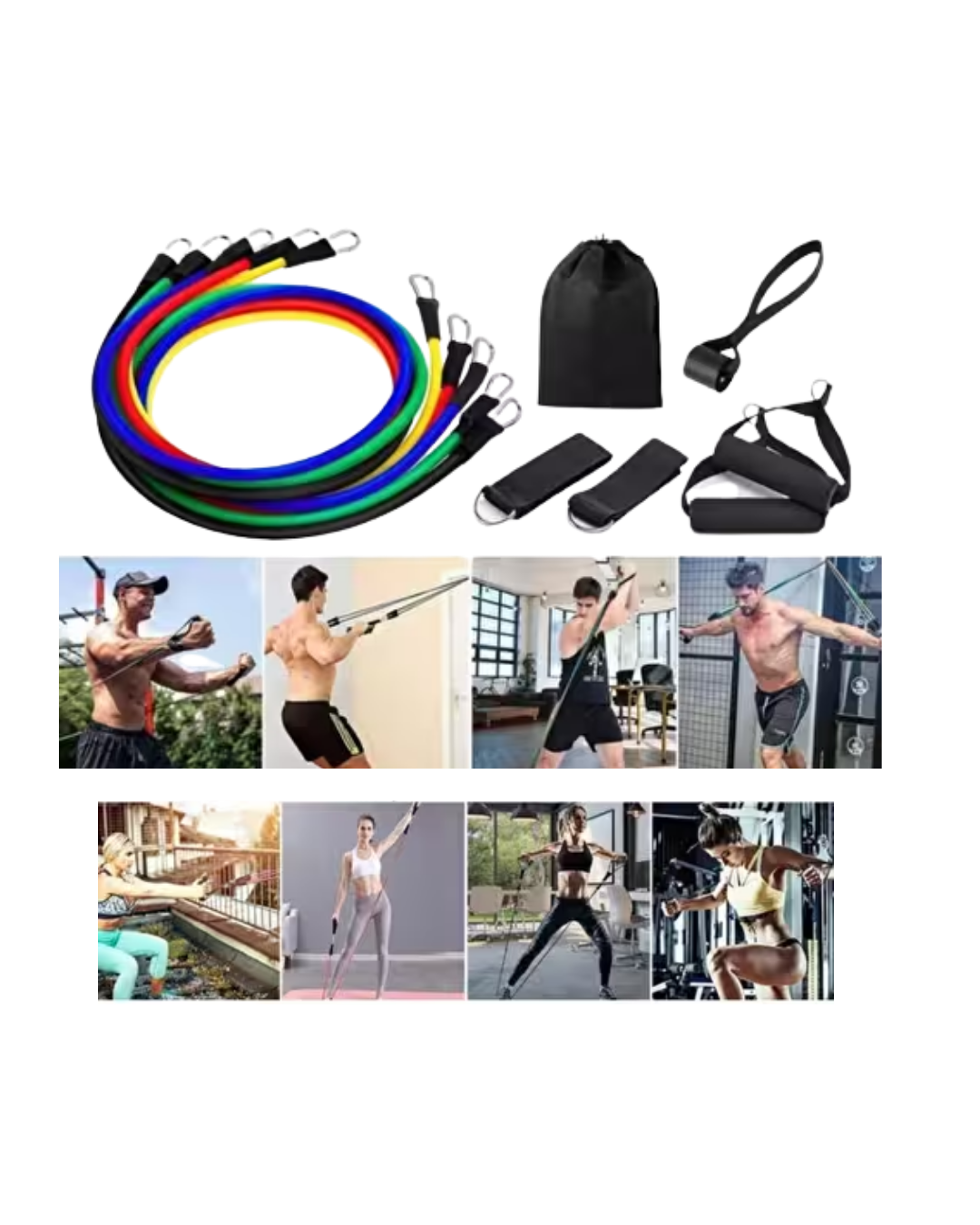 Taşınabilir Kapı Askılı Egzersiz Bandı Seti Ev ve Seyahat Kullanımı