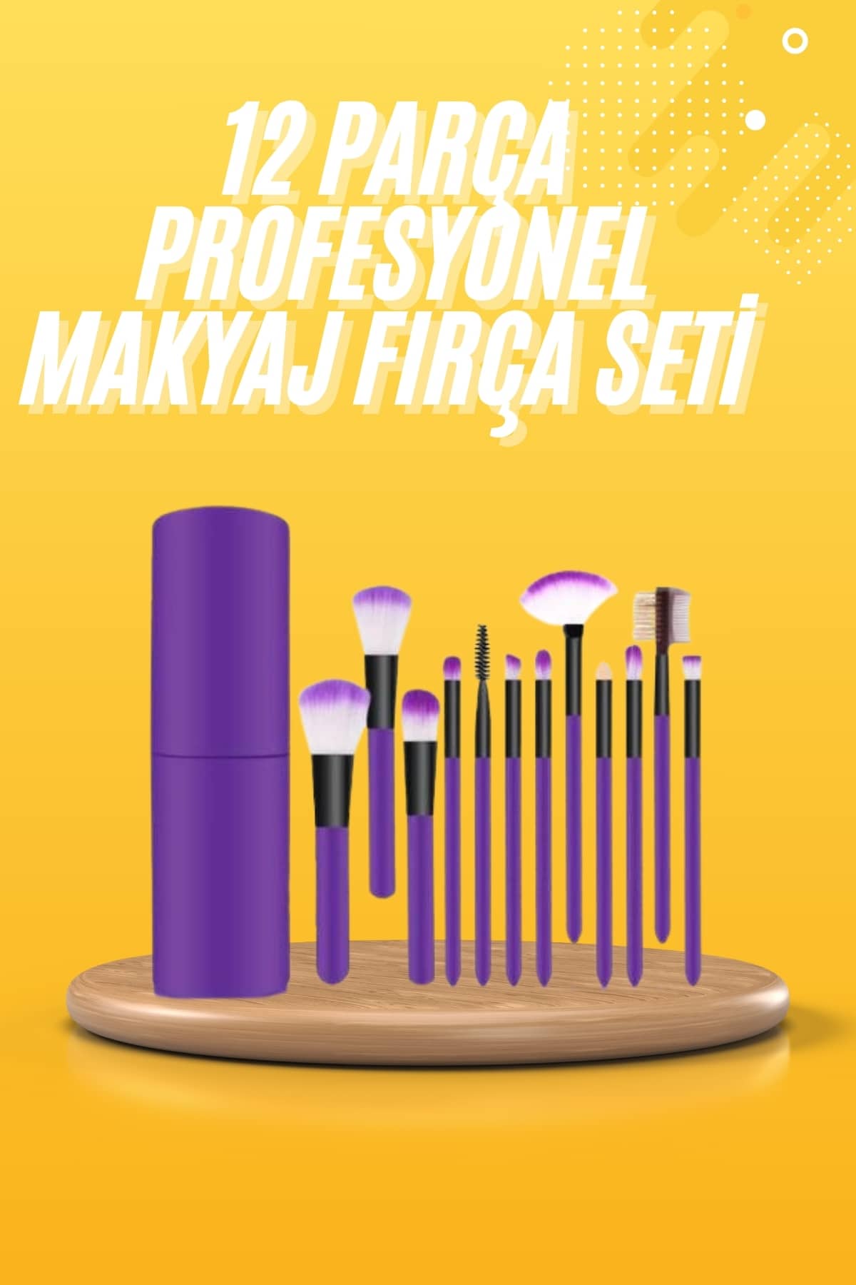 12 Parça Makyaj Fırçası Yumuşak Kıllı Profesyonel Fırça...