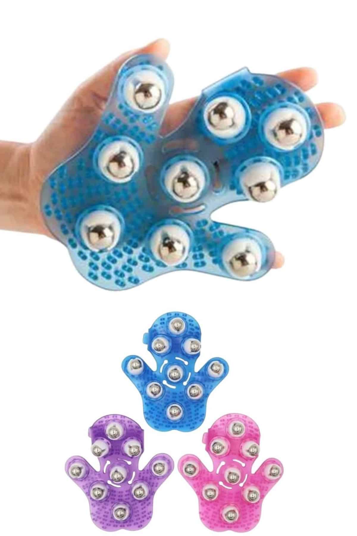 Selülit Giderici Masaj Eldiveni 9 Bilyeli Palm Masaj Eldiven Tam Vücut