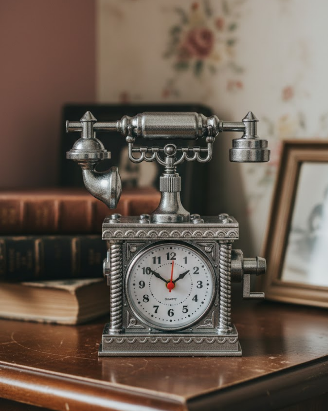 Dekoratif Retro Telefon Masa Saati Çalar Saat Özellikli