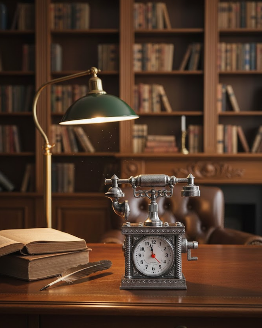 Klasik Telefon Görünümlü Masaüstü Saat ve Alarm