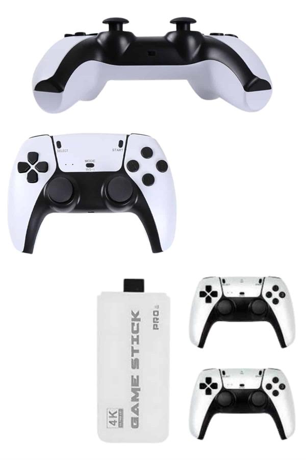 4K HD Görüntü Kaliteli Retro Game Stick 20000 Oyunlu Çift Kollu Beyaz Game Stick
