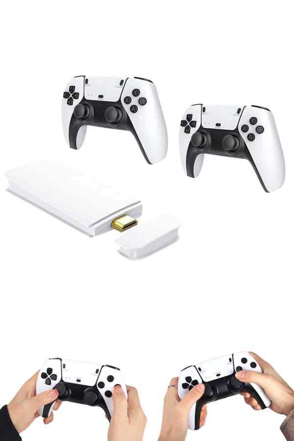 Çift Oyun Kollu 4K HD Ekran Nostaljik 20.000 Oyunlu Beyaz Game Stick