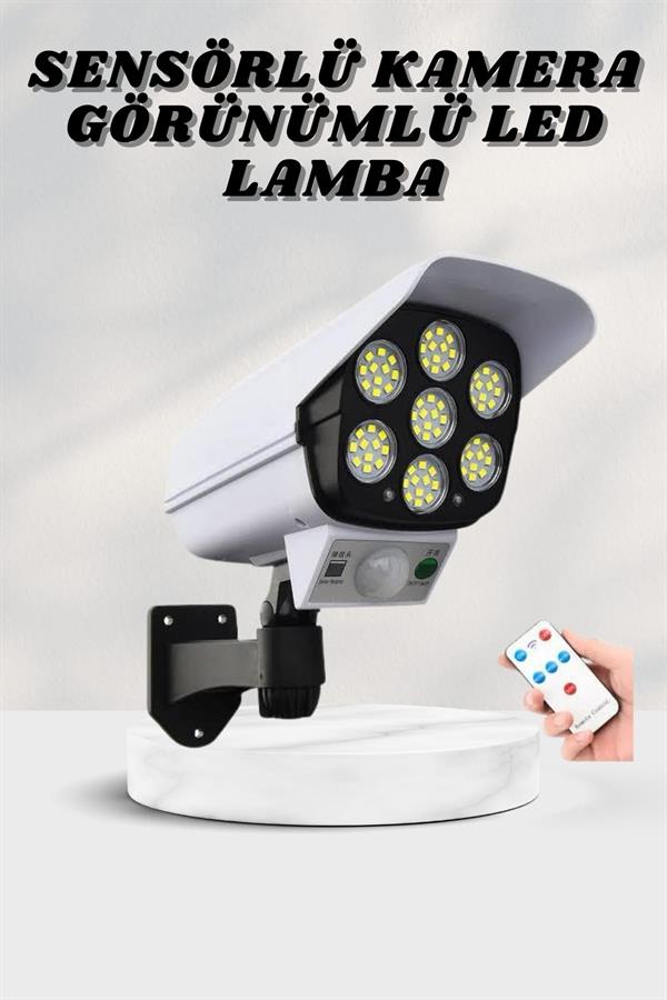 Solar Lamba Kamera Görünümlü Duvar Lambası Dönebilen Bahçe Aydınlatması