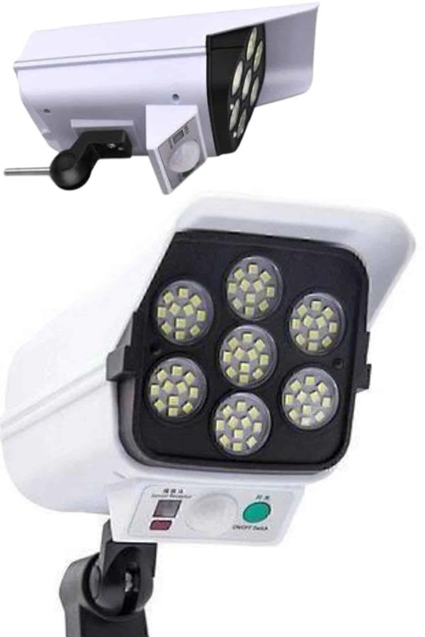 Solar Lamba Kamera Görünümlü Duvar Lambası Dönebilen Bahçe Aydınlatması