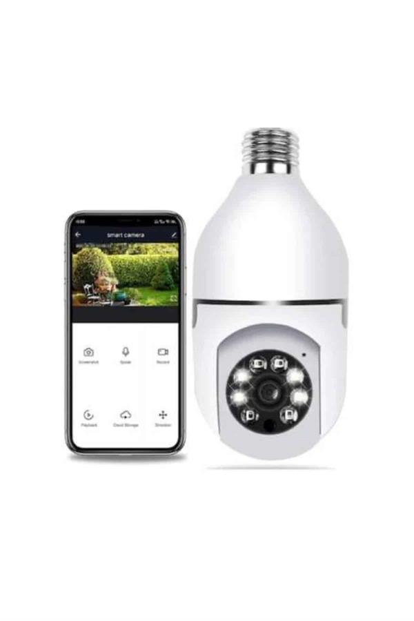 Akıllı Kamera Wifi Kamera Duylu Ampul Görünümlü 360 Derece Dönebilen Ev Kamerası