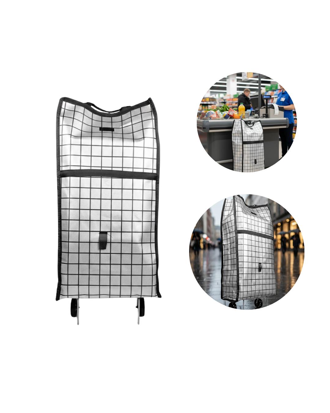 Günlük Alışverişler İçin Konforlu Tekerlekli Pazar Arabası