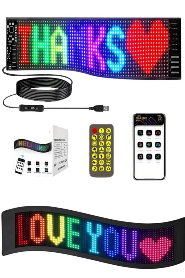 Matrix Led Cama Yapışan Telefon Kontrollü Panel Dijital...