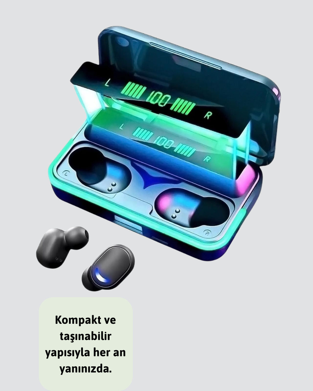 Powerbank Özellikli Bluetooth 5.1 Kulaklık Oyun ve Müzik İçin
