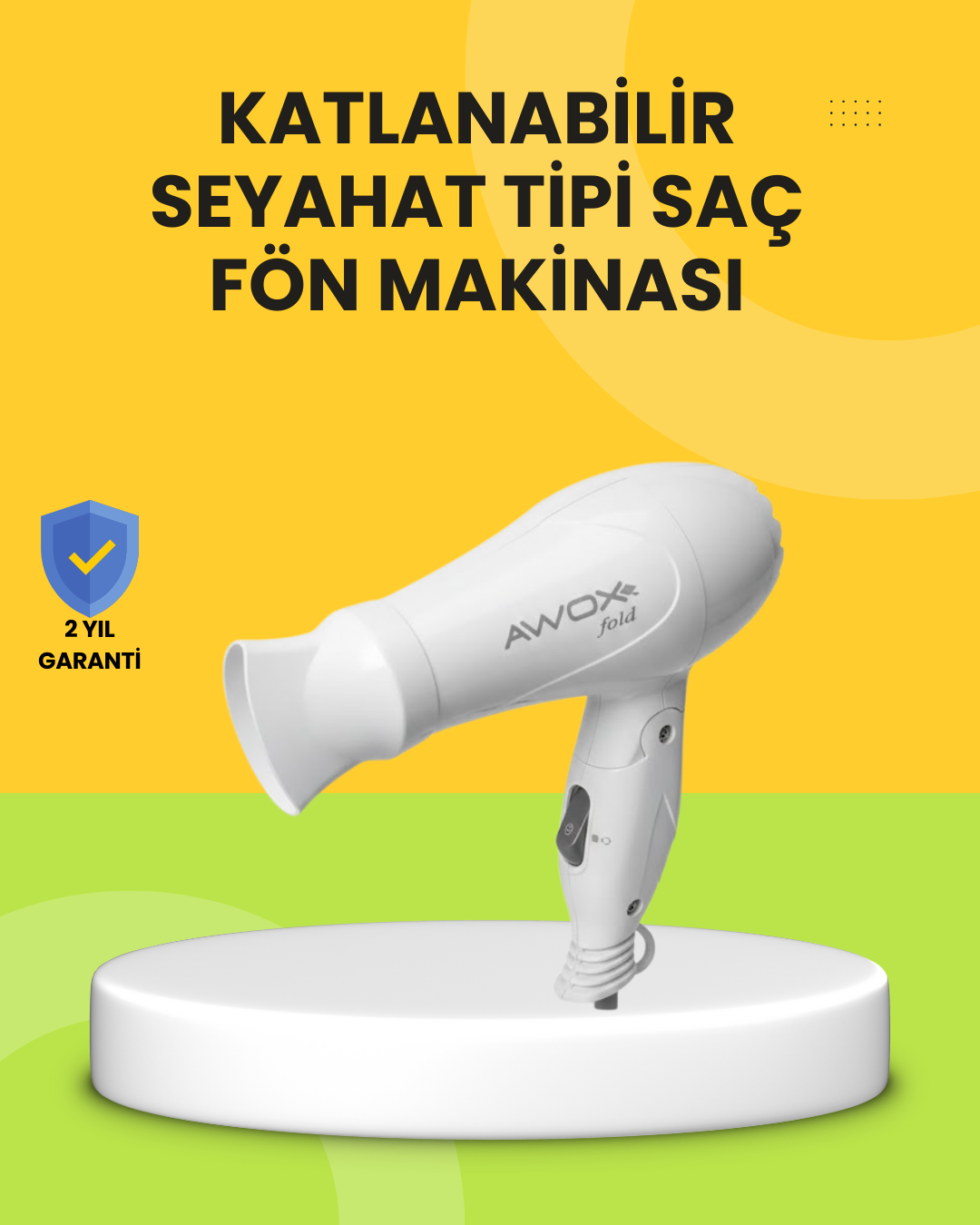 Katlanır Gövdeli Saç Kurutma Makinesi Ev ve Valiz Kulla...