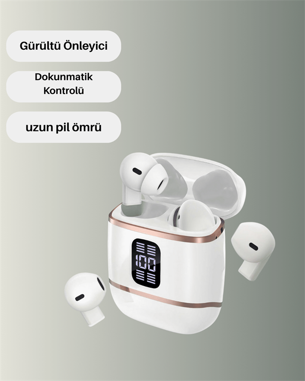 Dijital Göstergeli Bluetooth Kulakiçi Kulaklık – 4’lü Paket, Gürültü Engellemeli