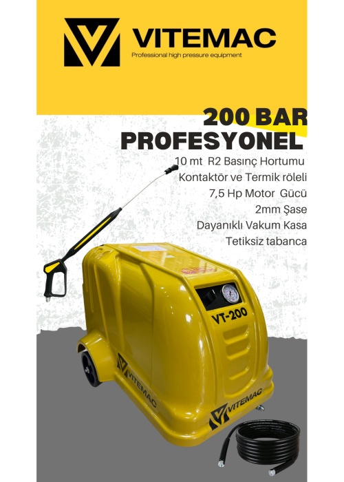 Vitemac 200 Bar Profesyonel Soğuk Yikama Maki̇nasi