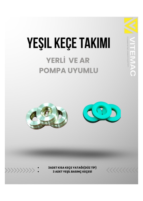 ViteMac Yeşil keçe Ve Keçe Yatağı Takımı