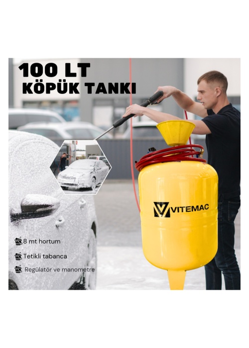 OTO YIKAMA SETİ 3 LÜ SET  200 BAR YIKAMA -  100 LİTRE KÖPÜK TANKI  -3MOTORLU SÜPÜRGE TAM SET