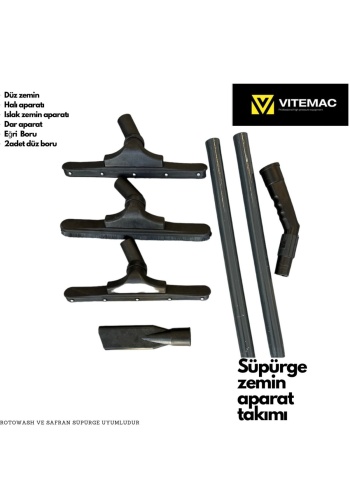 Vitemac Süpürge Aparat Takımı  zemin , halı ve  ıslak zemin aparatı