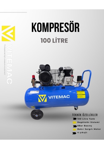 VITEMAC 100 LİTRE KOMPRESÖR 2.5 HP