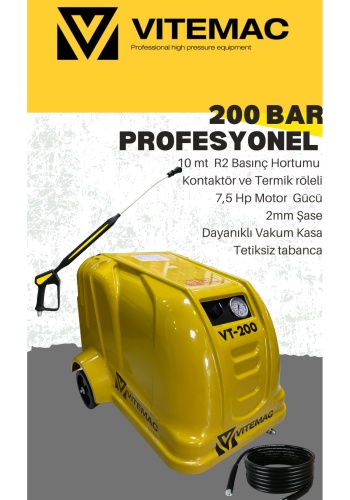 Vitemac 200 Bar Profesyonel Soğuk Yikama Maki̇nasi