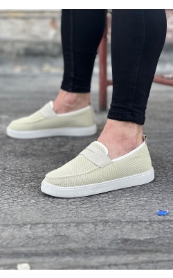 WG061 Bej Triko Babet Erkek Casual Ayakkabı