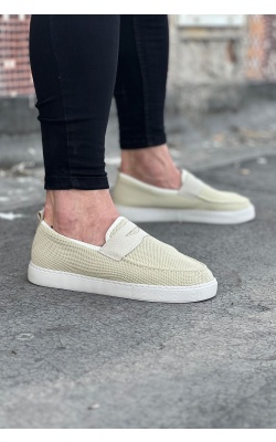 WG061 Bej Triko Babet Erkek Casual Ayakkabı