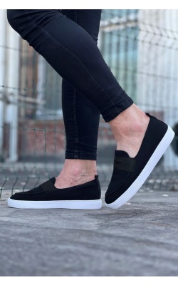 WG061 Siyah Triko Babet Erkek Casual Ayakkabı