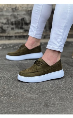 WG508 Haki Süet Ortopedik Taban Erkek Casual Ayakkabı