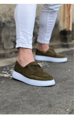 WG508 Haki Süet Ortopedik Taban Erkek Casual Ayakkabı