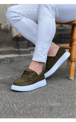 WG508 Haki Süet Ortopedik Taban Erkek Casual Ayakkabı