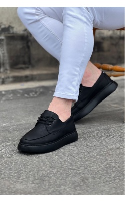WG508 Kömür Cilt Ortopedik Taban Erkek Casual Ayakkabı