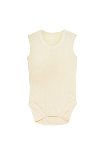 Sema Baby Jakarlı Askılı Badi (Body) - Krem 0-3 Ay