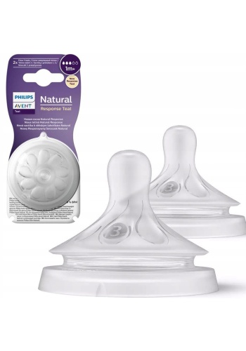 Philips Avent Natural Response 2li Biberon Emziği, 3 Numara, 1 Ay+