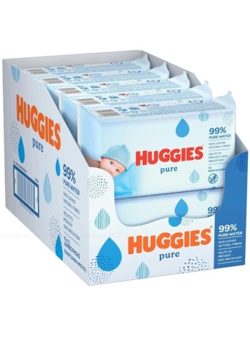 Huggies Pure Yenidoğan Hassas Islak Havlu 72 Yaprak 10lu Maxi Paket (720 Yaprak)