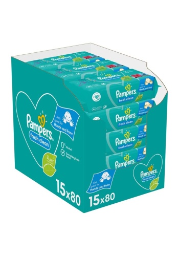 Prima Pampers Baby Yenidoğan Fresh Clean Islak Havlu 80x15 Adet (1200 Yaprak)