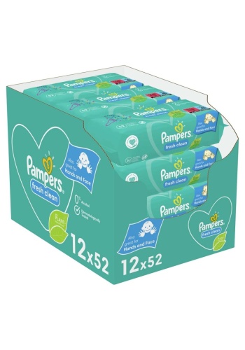 Prima Pampers Baby Yenidoğan Fresh Clean Islak Havlu 52x12 Adet (624 Yaprak)