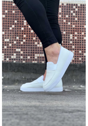 WG061 Beyaz Triko Babet Erkek Casual Ayakkabı
