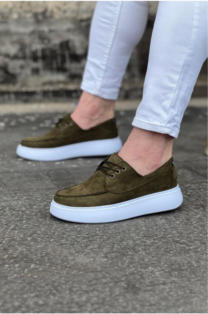WG508 Haki Süet Ortopedik Taban Erkek Casual Ayakkabı