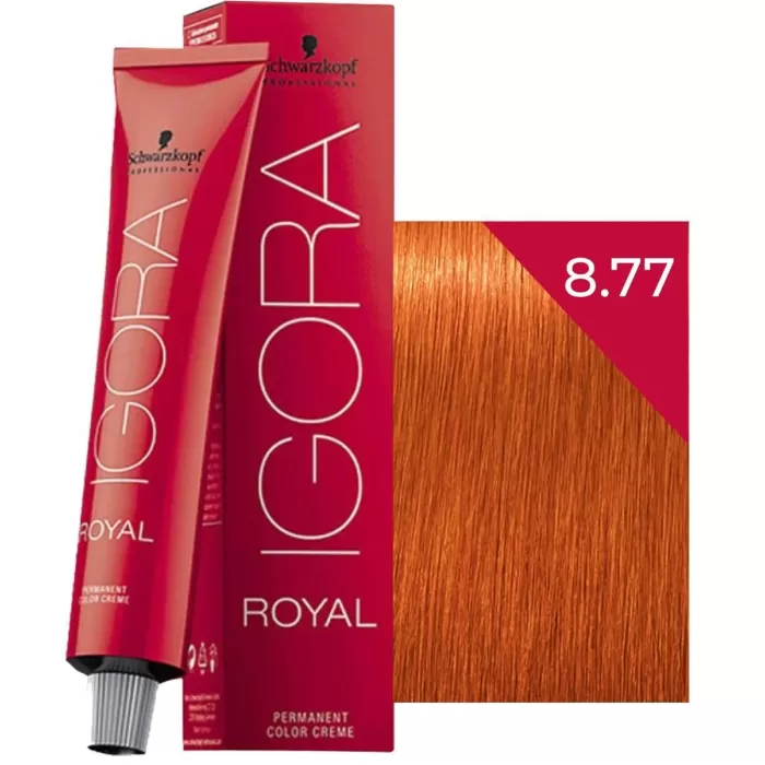 SCHWARZKOPF IGORA ROYAL SAÇ BOYASI 8.77 YOĞUN BAKIR AÇIK KUMRAL 60 ML (PAKET 3 ADET)