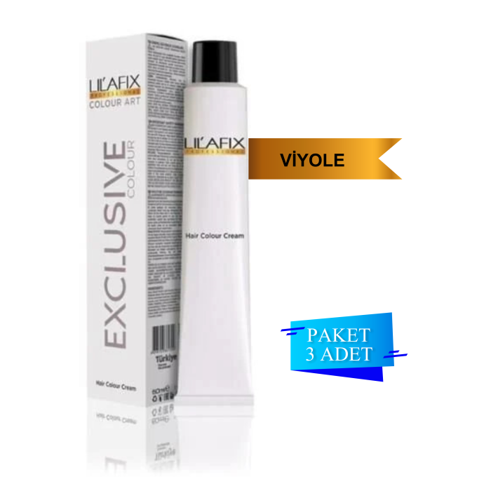 LİLAFİX EXCLUSİVE KREM TÜP SAÇ BOYASI VİYOLE 60 ML (PAKET 3 ADET)
