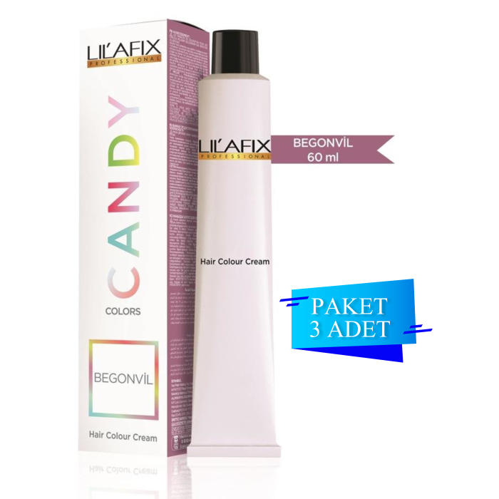LİLAFİX CANDY BEGONVİL TÜP SAÇ BOYASI 60 ML(PAKET 3 ADET)