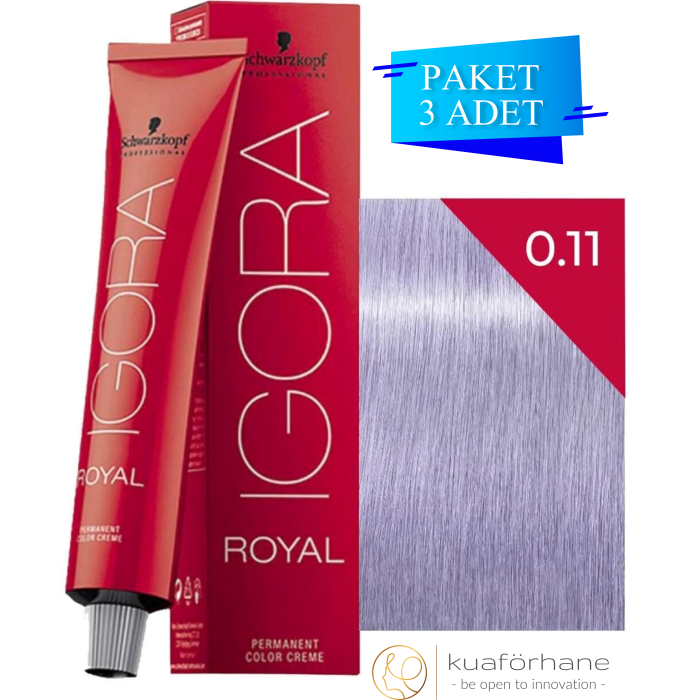 SCHWARZKOPF IGORA ROYAL SAÇ BOYASI 0.11 SARI AZALTICI 60 ML (PAKET 3 ADET)