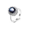 Mavi Oval Safir Taşlı 925 Ayar Gümüş Yüzük