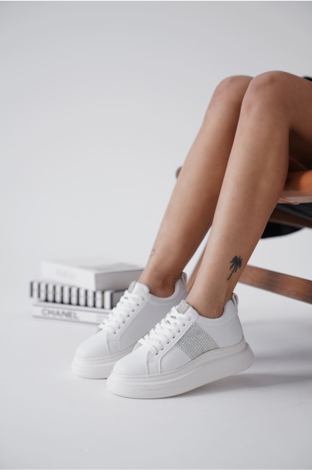 Belinda Beyaz Taşlı Kadın Sneaker
