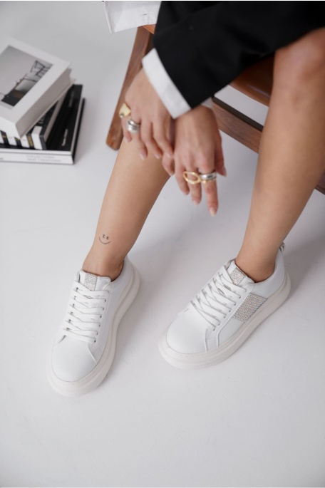 Belinda Beyaz Taşlı Kadın Sneaker