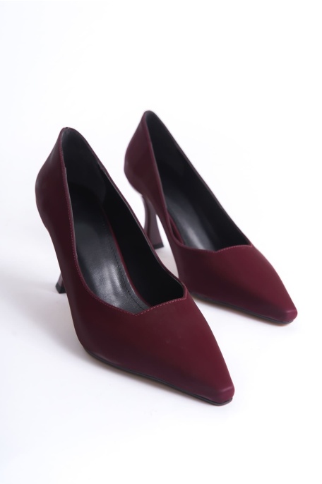 Cordelia Kadın Bordo Saten Stiletto