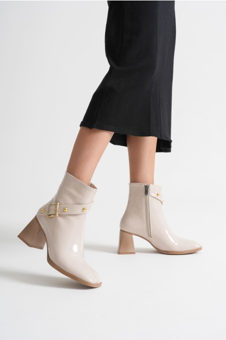 Vera Kadın Bej Rugan Topuklu Bot