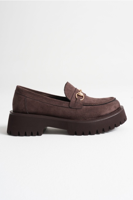 Lara Toka Detaylı Acı Kahve Süet Günlük Loafer Ayakkabı