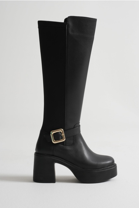 Woly Kadın Günlük Siyah Tokalı Çizme