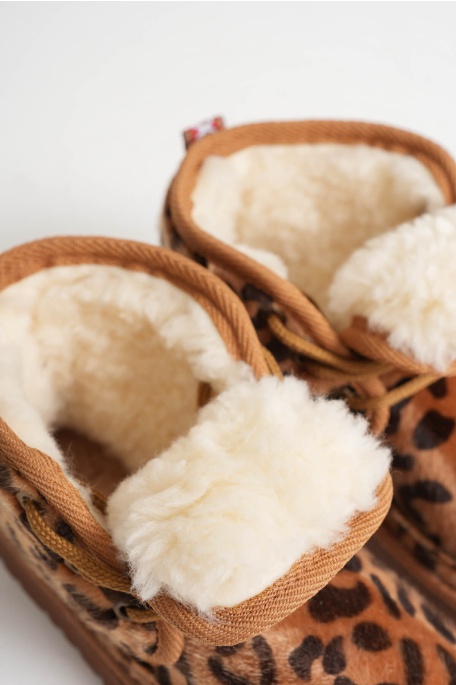 Daria Kadın Kışlık Leopar Desen İçi Kürklü Bot